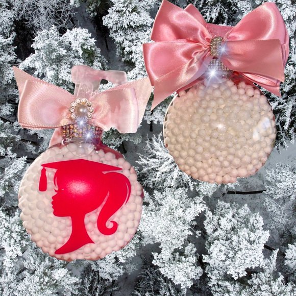 Christmas Ornament Set 4, Custom Ornaments, Barbie Inspired Gift, Personalized - Picture 2 of 16
